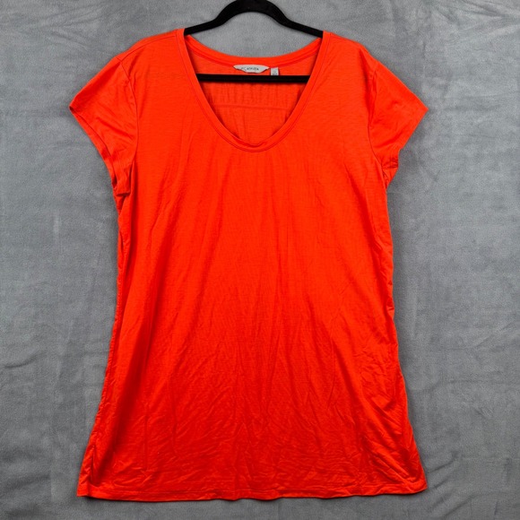 Athleta Tops - Athleta V Neck Tee Shirt Womens 1X Plus Size Orange‎ Casual Short Sleeve Top